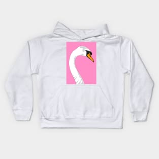 Pink Swan Portrait Kids Hoodie